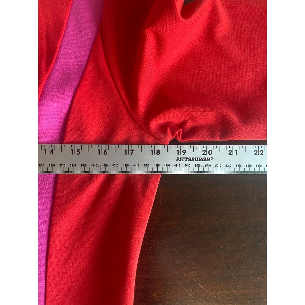 Boden Emily Ponte Red Pink Colorblock Cotton Blend Fit & Flare Dress 10 Tall - Picture 7 of 8